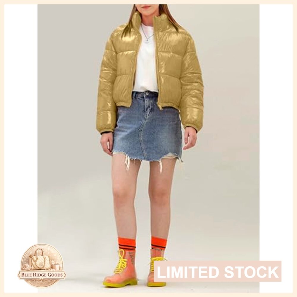 Polyester+Spandex Down Jacket, Stand Collar Slim … - image 5